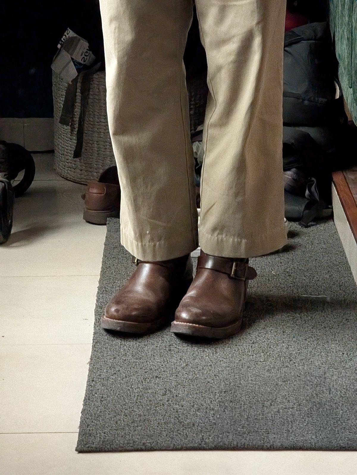 Photo by hiimhoan on January 6, 2025 of the Motor Engineer Boots in Motor / Brown Hand-Dyed Calfskin.