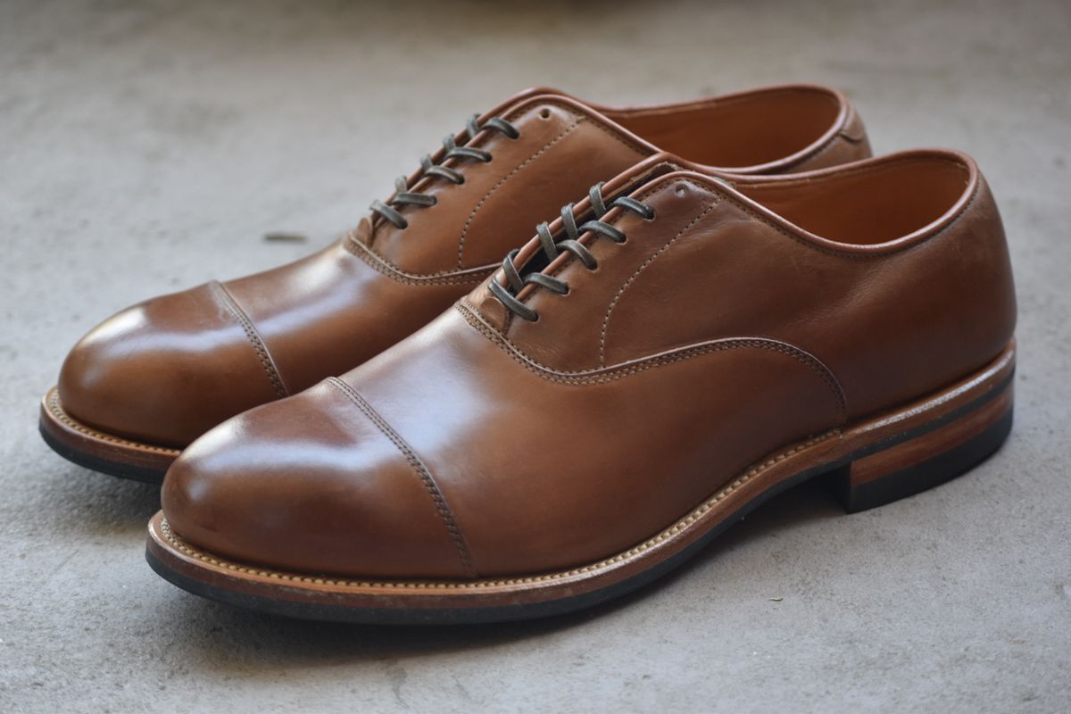 Photo by brother_mc on October 3, 2023 of the Viberg Bastion Oxford in Mayram Toscanello Tennessee Calf.