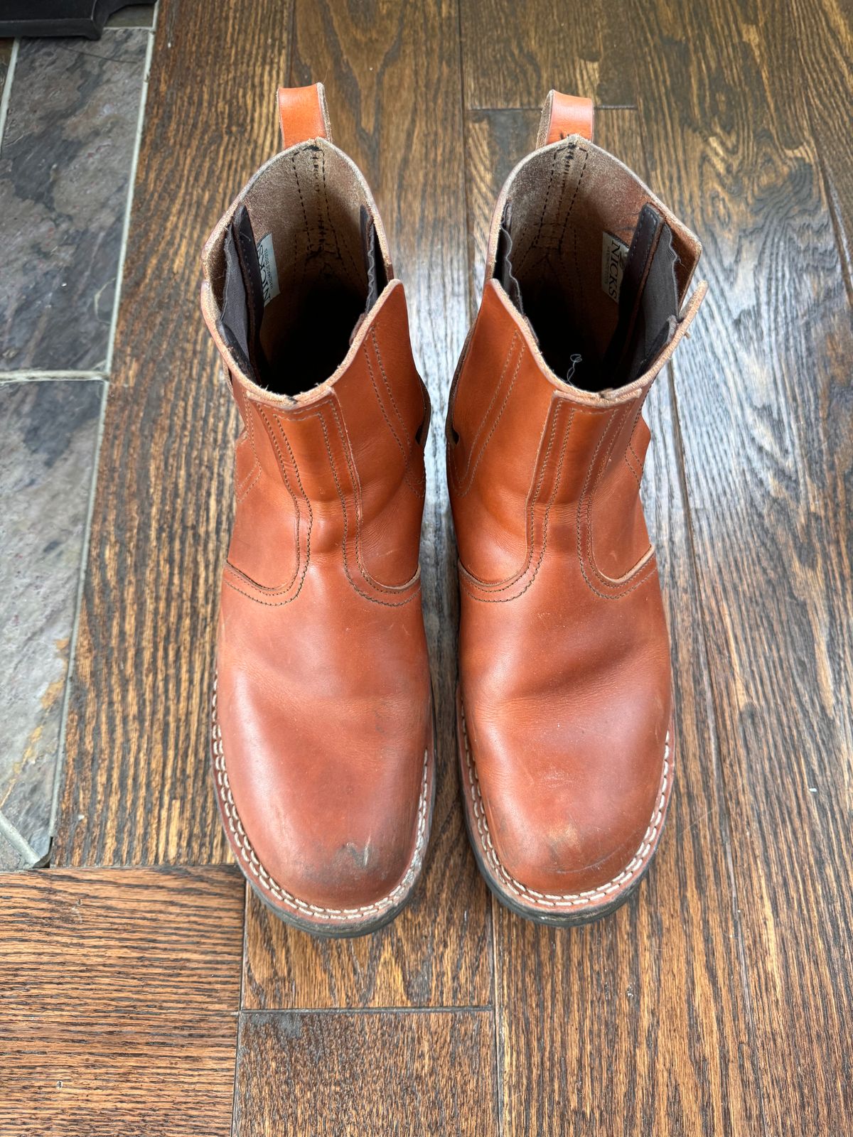 Photo by jononono on January 5, 2024 of the Nicks Work Chelsea in Wickett & Craig Natural Double Stuffed.