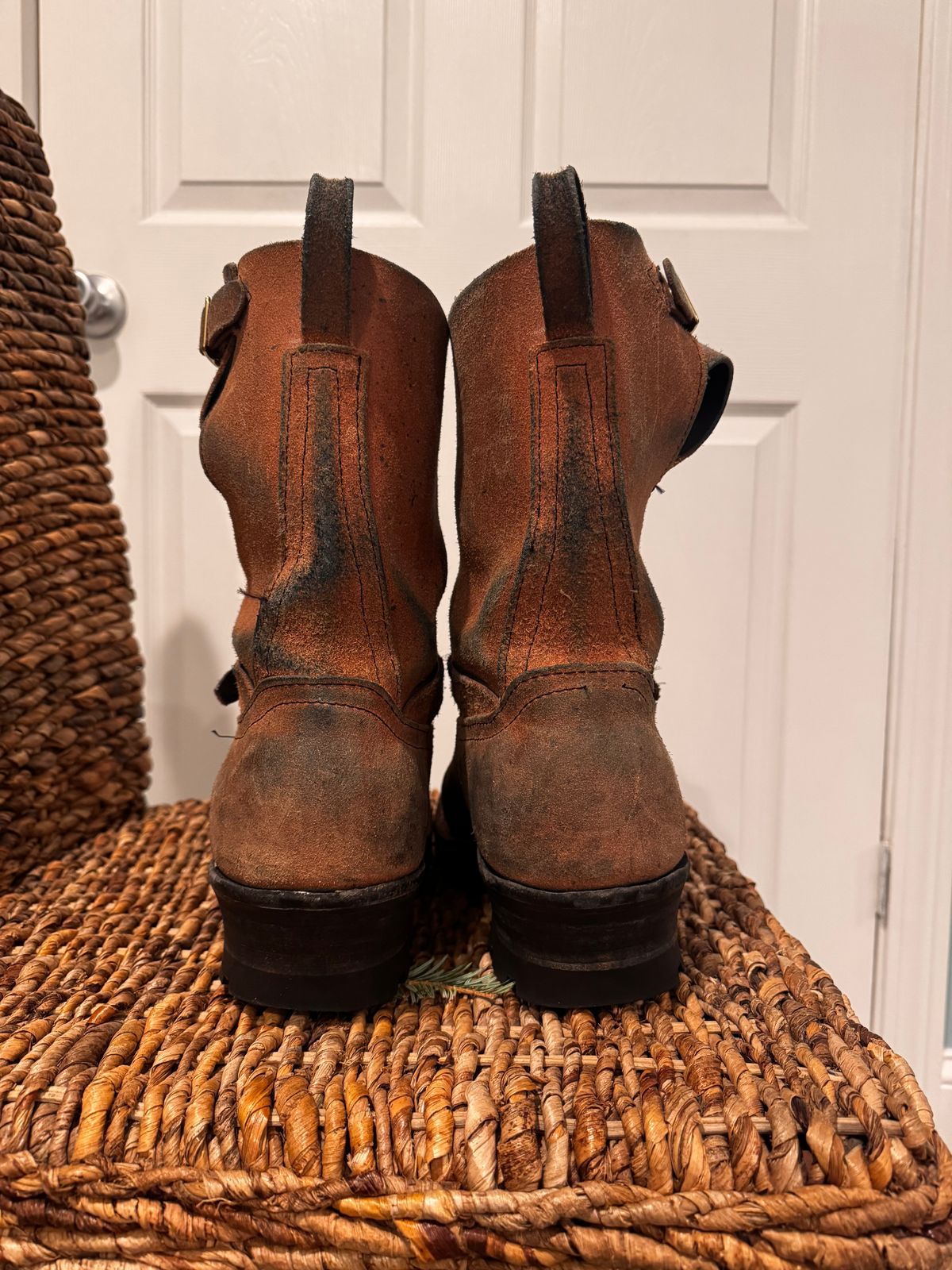 Photo by jononono on January 5, 2026 of the Nicks Pullman in Wickett & Craig Cobalt Double Stuffed Roughout.