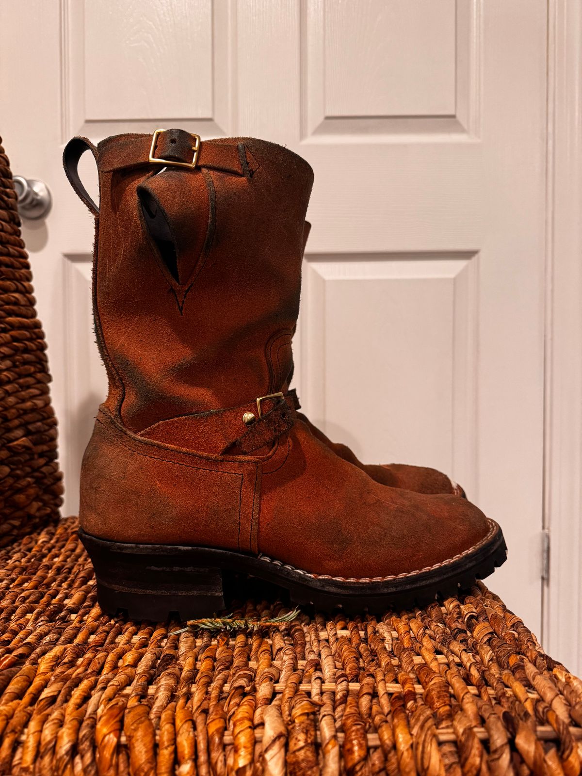 Photo by jononono on January 5, 2026 of the Nicks Pullman in Wickett & Craig Cobalt Double Stuffed Roughout.