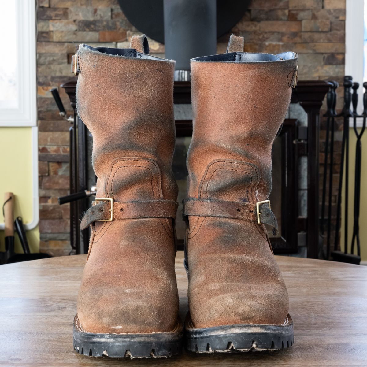 Photo by jononono on February 5, 2026 of the Nicks Pullman in Wickett & Craig Cobalt Double Stuffed Roughout.