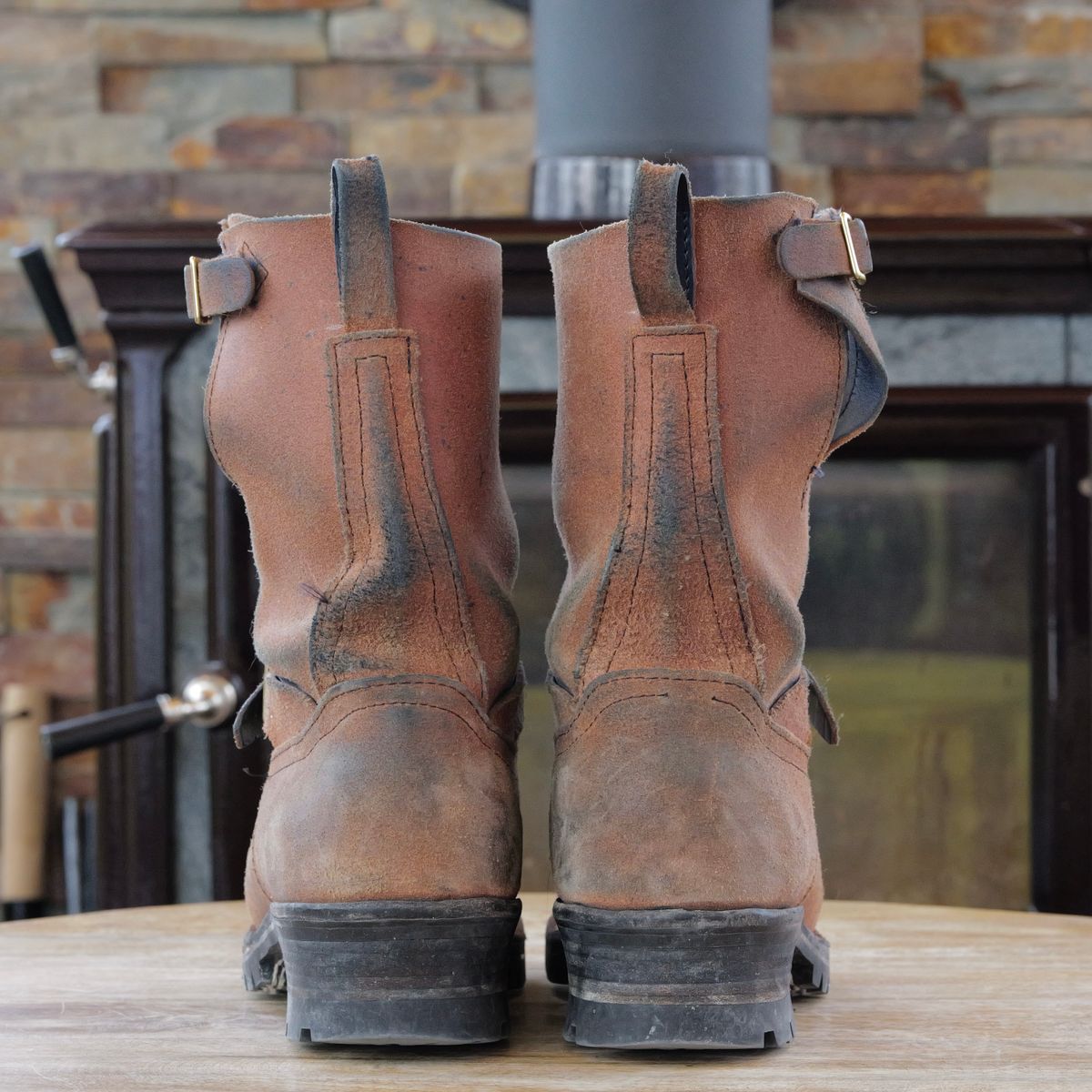 Photo by jononono on March 5, 2026 of the Nicks Pullman in Wickett & Craig Cobalt Double Stuffed Roughout.