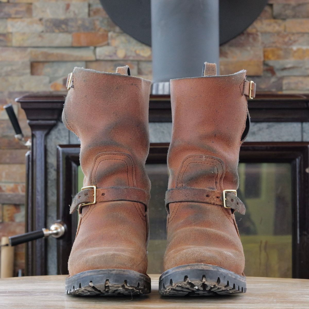 Photo by jononono on March 5, 2026 of the Nicks Pullman in Wickett & Craig Cobalt Double Stuffed Roughout.