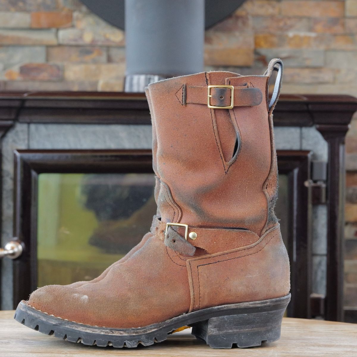 Photo by jononono on March 5, 2026 of the Nicks Pullman in Wickett & Craig Cobalt Double Stuffed Roughout.