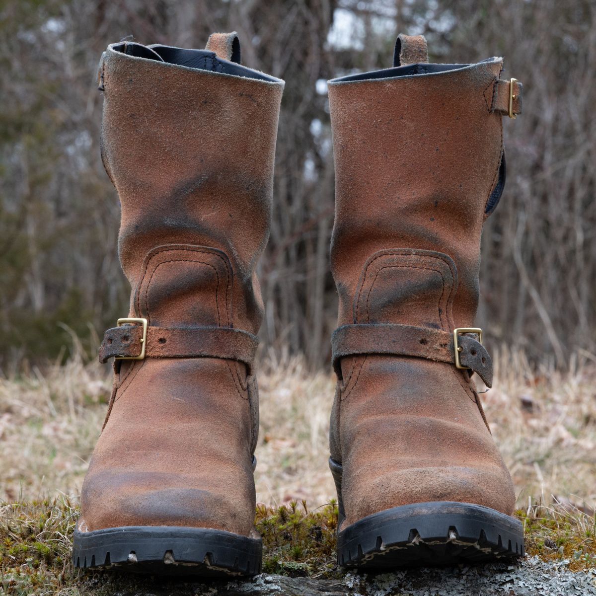 Photo by jononono on April 2, 2026 of the Nicks Pullman in Wickett & Craig Cobalt Double Stuffed Roughout.