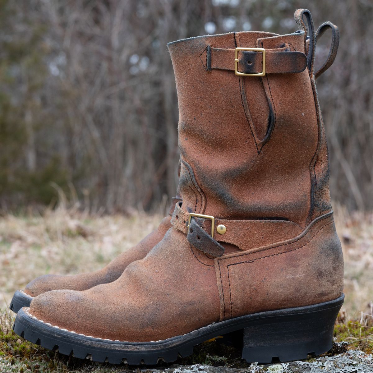 Photo by jononono on April 2, 2026 of the Nicks Pullman in Wickett & Craig Cobalt Double Stuffed Roughout.