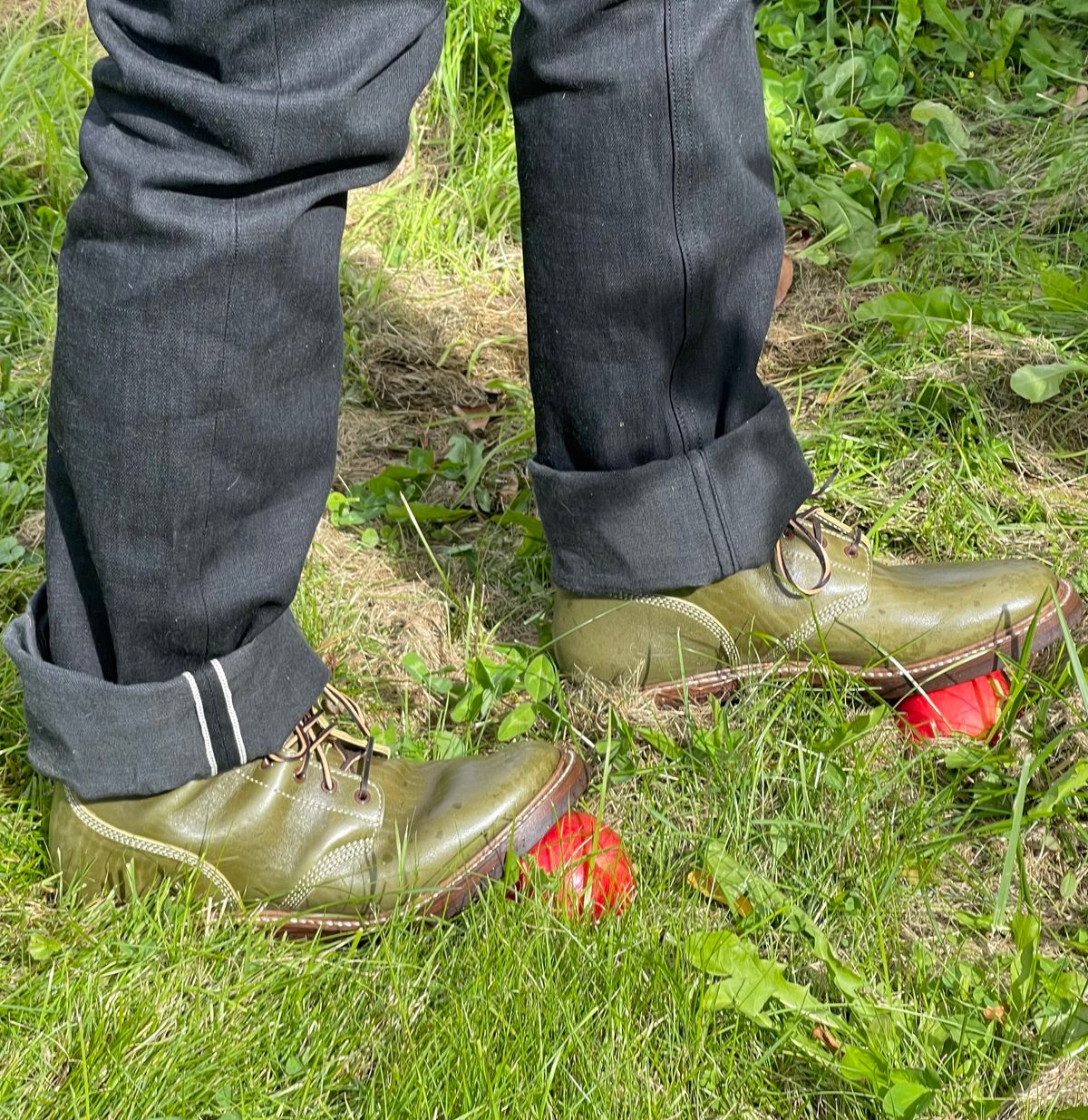 Photo by jononono on October 2, 2022 of the John Lofgren M-43 Service Shoes in Shinki Olive Shrunken Horsebutt.