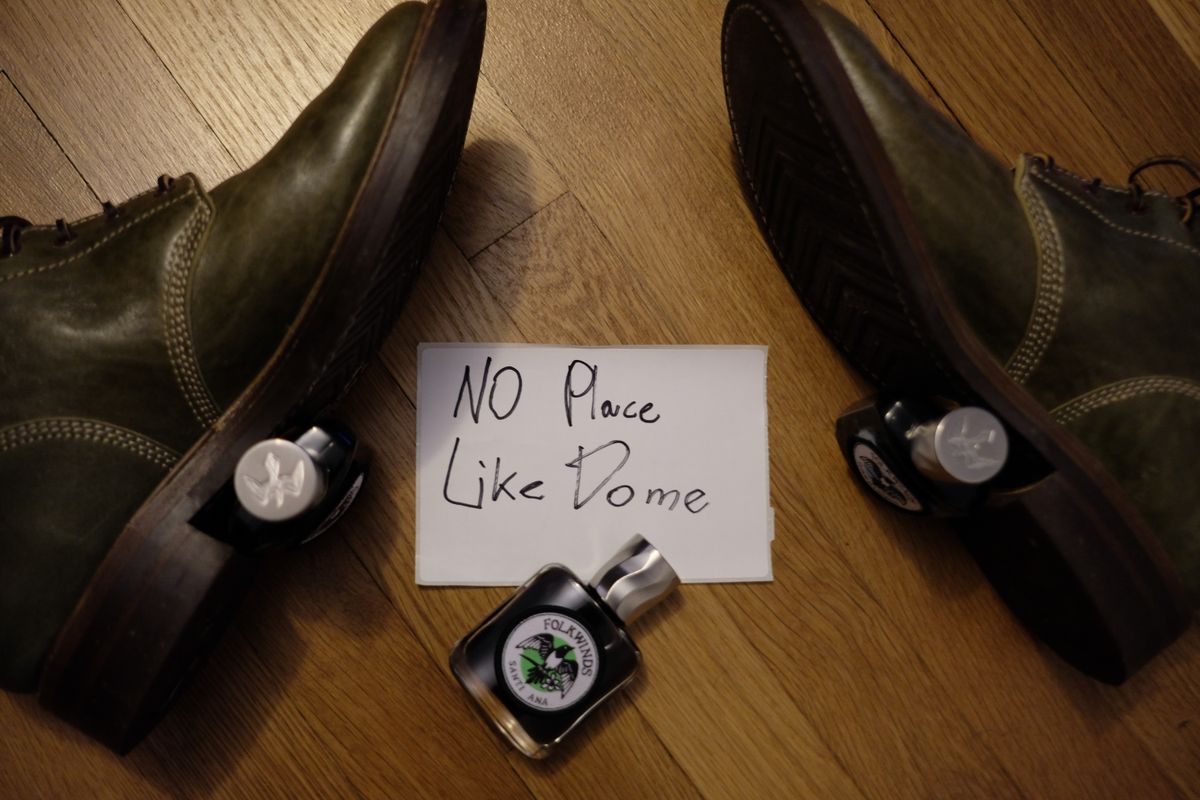Photo by jononono on November 5, 2022 of the John Lofgren M-43 Service Shoes in Shinki Olive Shrunken Horsebutt.