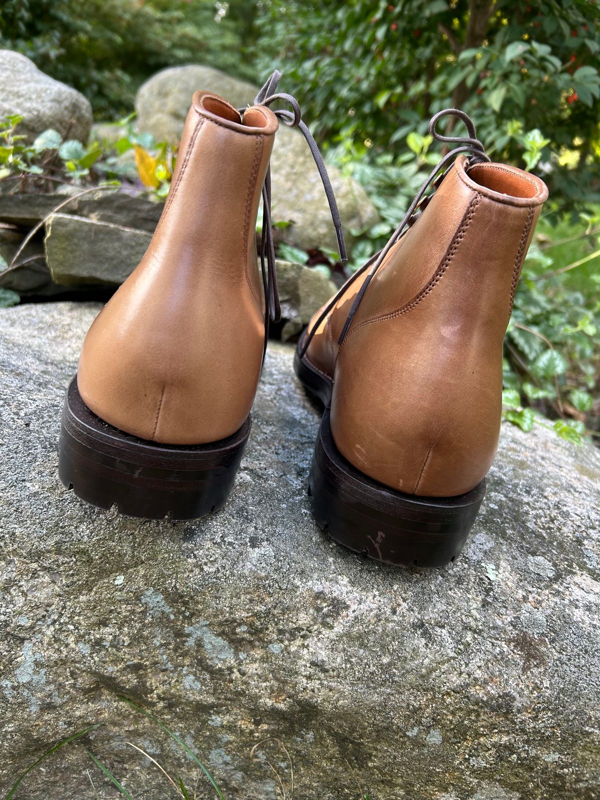 Photo by scitboot on October 2, 2025 of the Grant Stone Garrison Boot in Horween Dune Chromexcel.