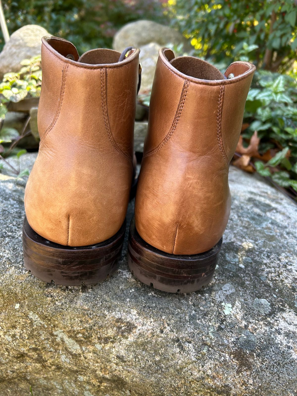 Photo by scitboot on November 1, 2025 of the Grant Stone Garrison Boot in Horween Dune Chromexcel.