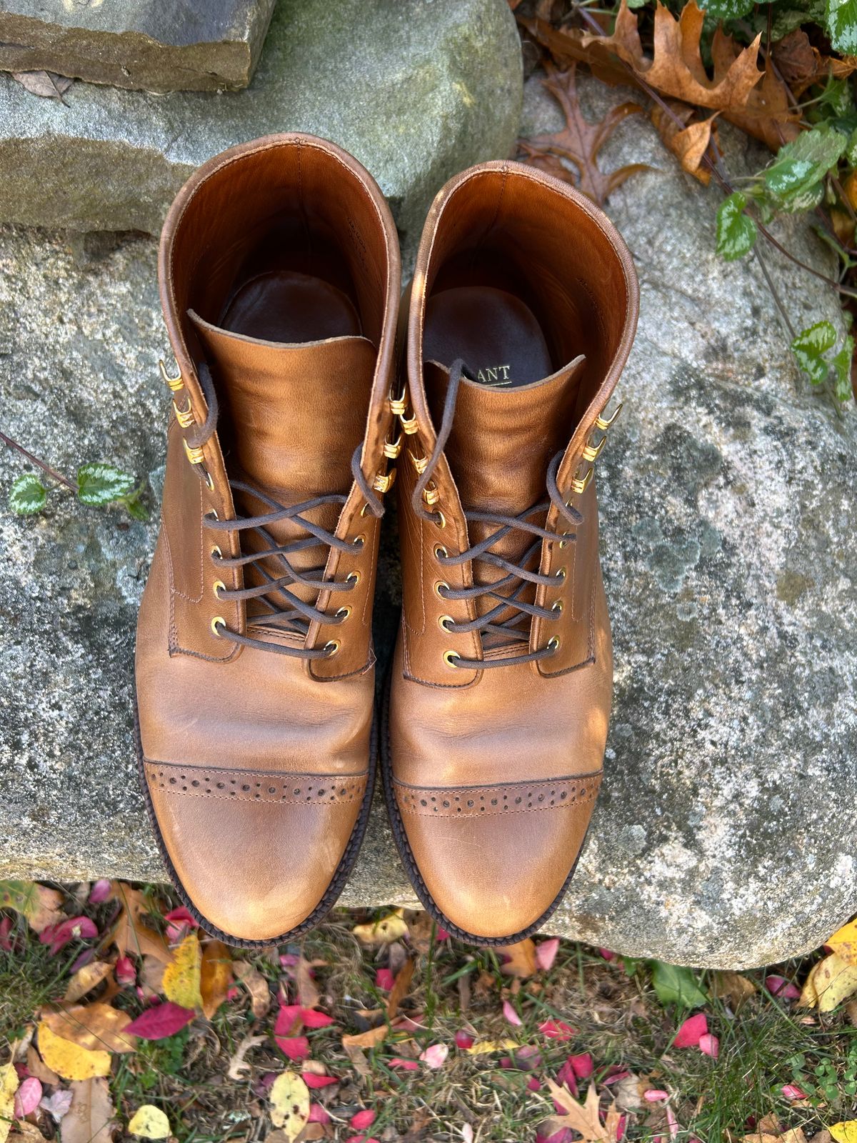 Photo by scitboot on November 1, 2025 of the Grant Stone Garrison Boot in Horween Dune Chromexcel.