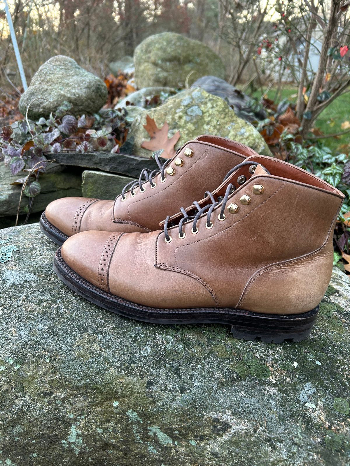 Photo by scitboot on December 1, 2025 of the Grant Stone Garrison Boot in Horween Dune Chromexcel.
