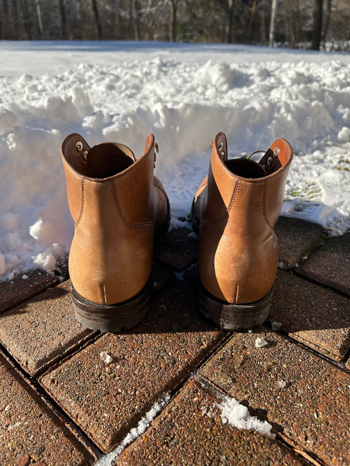 Photo by scitboot on January 1, 2026 of the Grant Stone Garrison Boot in Horween Dune Chromexcel.