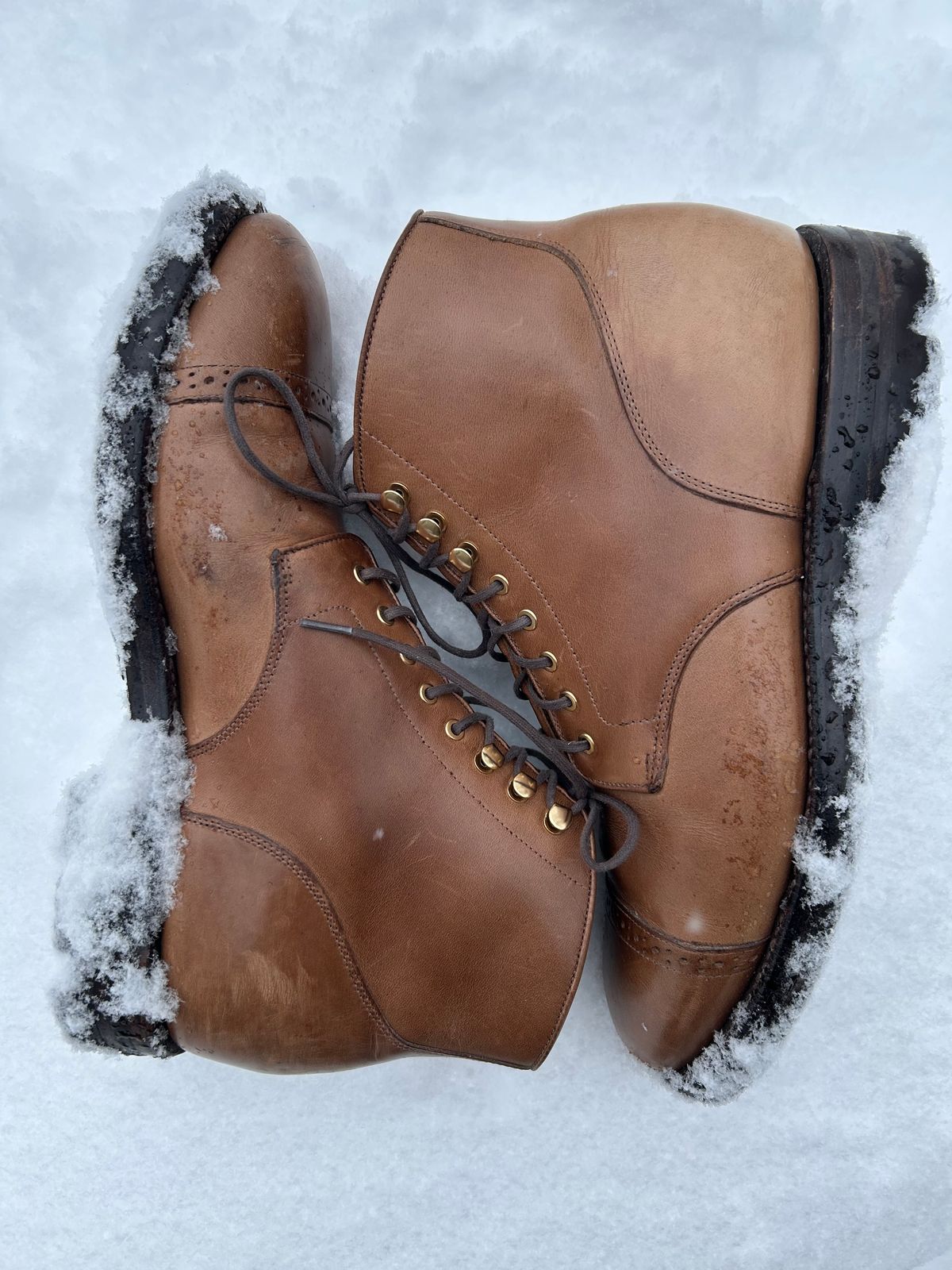 Photo by scitboot on February 1, 2026 of the Grant Stone Garrison Boot in Horween Dune Chromexcel.