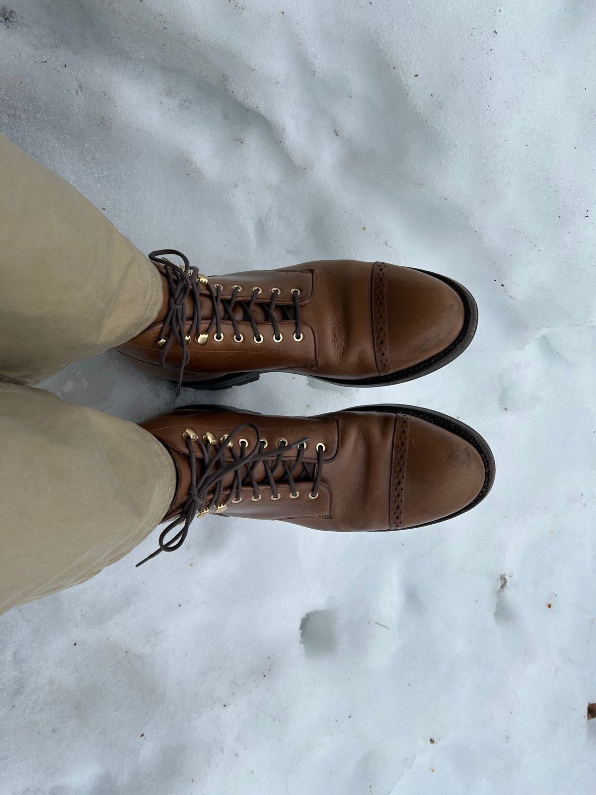 Photo by scitboot on March 1, 2026 of the Grant Stone Garrison Boot in Horween Dune Chromexcel.