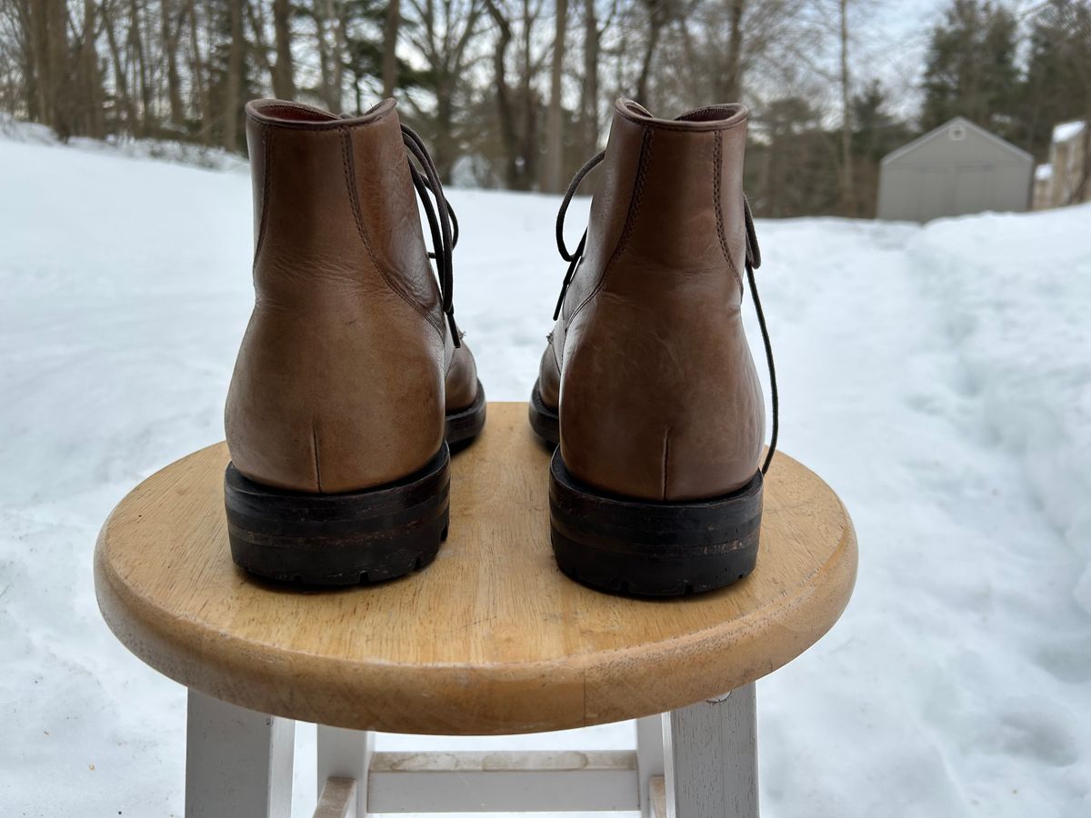 Photo by scitboot on March 1, 2026 of the Grant Stone Garrison Boot in Horween Dune Chromexcel.
