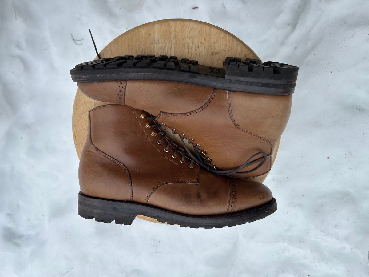 Photo by scitboot on March 1, 2026 of the Grant Stone Garrison Boot in Horween Dune Chromexcel.