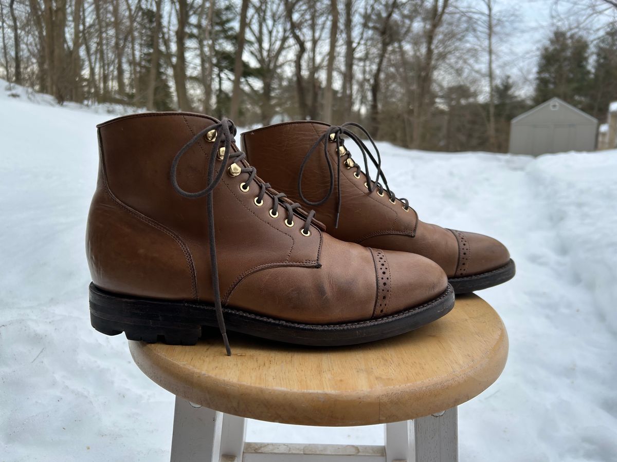 Photo by scitboot on March 1, 2026 of the Grant Stone Garrison Boot in Horween Dune Chromexcel.