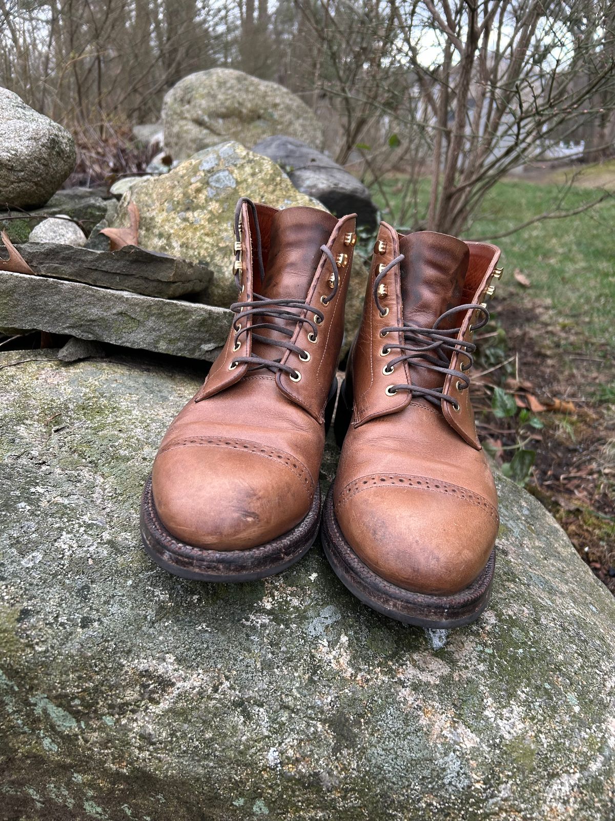 Photo by scitboot on April 4, 2026 of the Grant Stone Garrison Boot in Horween Dune Chromexcel.