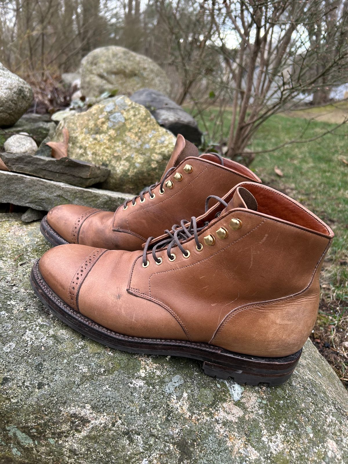 Photo by scitboot on April 4, 2026 of the Grant Stone Garrison Boot in Horween Dune Chromexcel.