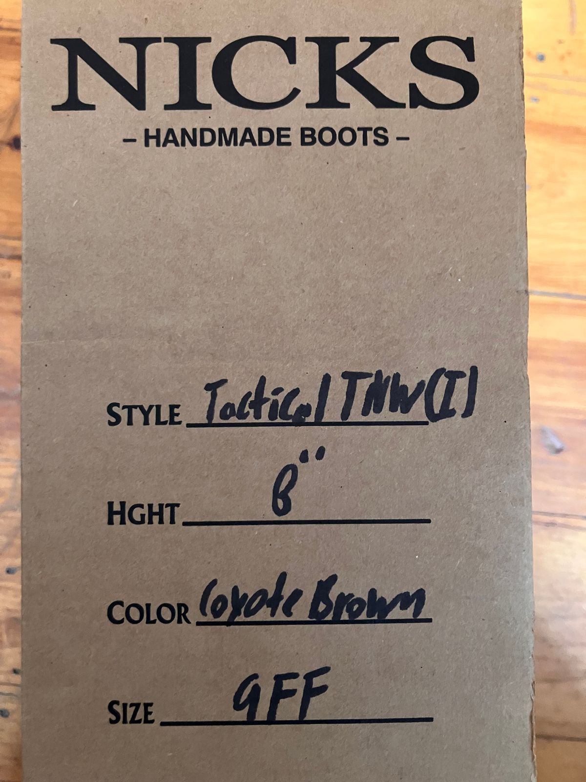 Photo by todd_ted on April 20, 2026 of the Nicks Tactical in Tasman Leather Group Coyote Roughout.