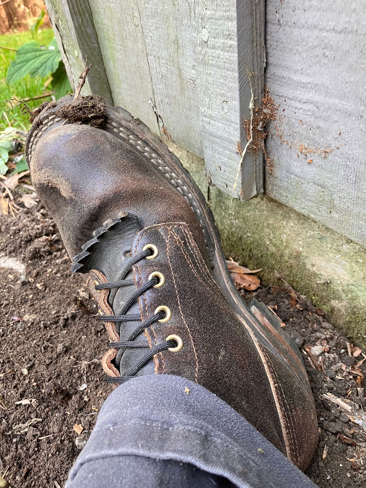 Photo by todd_ted on November 1, 2022 of the Nicks Urban Logger in Horween Brown Waxed Flesh.