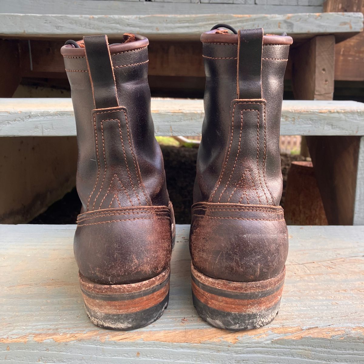 Photo by todd_ted on December 4, 2022 of the Nicks Urban Logger in Horween Brown Waxed Flesh.