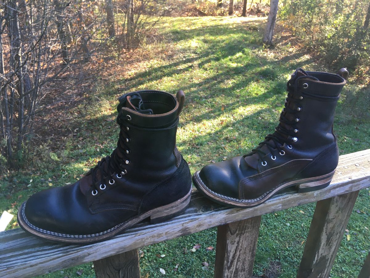 Photo by todd_ted on November 1, 2021 of the Nicks x Zuriick James in Horween Black Chromexcel.
