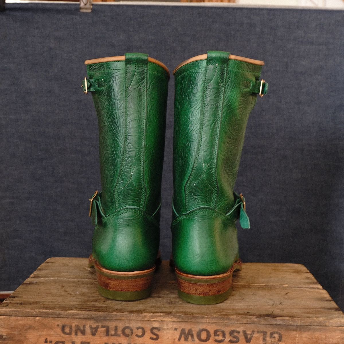 Photo by LarryStyles on November 1, 2025 of the Unsung U 22-2 Engineer Boot in Horween Chromexcel Embossed.