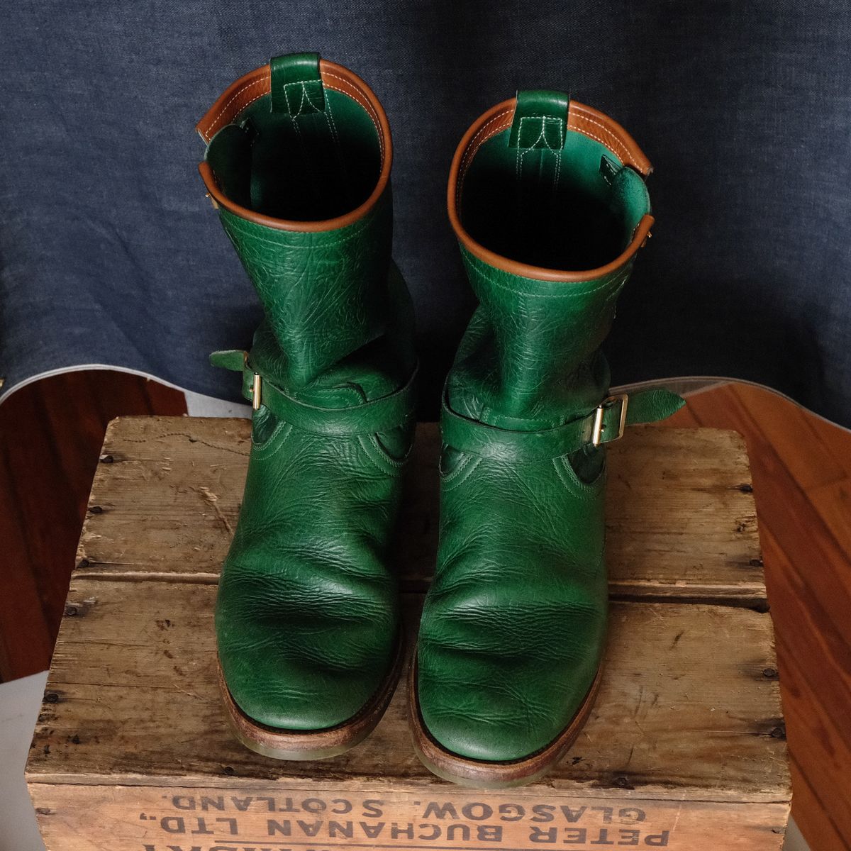 Photo by LarryStyles on April 2, 2026 of the Unsung U 22-2 Engineer Boot in Horween Chromexcel Embossed.