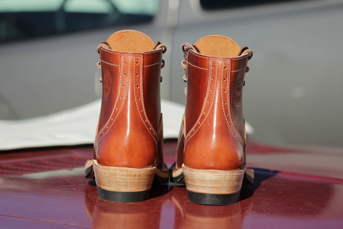 Photo by J.Seven on November 4, 2025 of the Frank's Boots Monkey Boot in Horween Olde English Dublin.