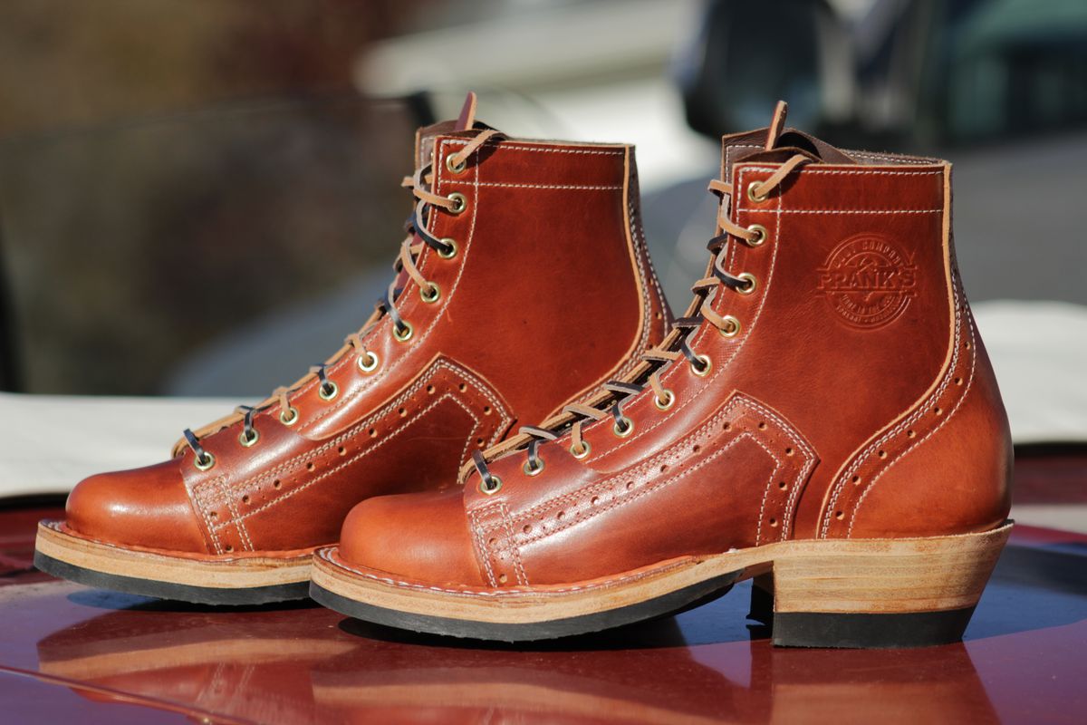 Photo by J.Seven on November 4, 2025 of the Frank's Boots Monkey Boot in Horween Olde English Dublin.