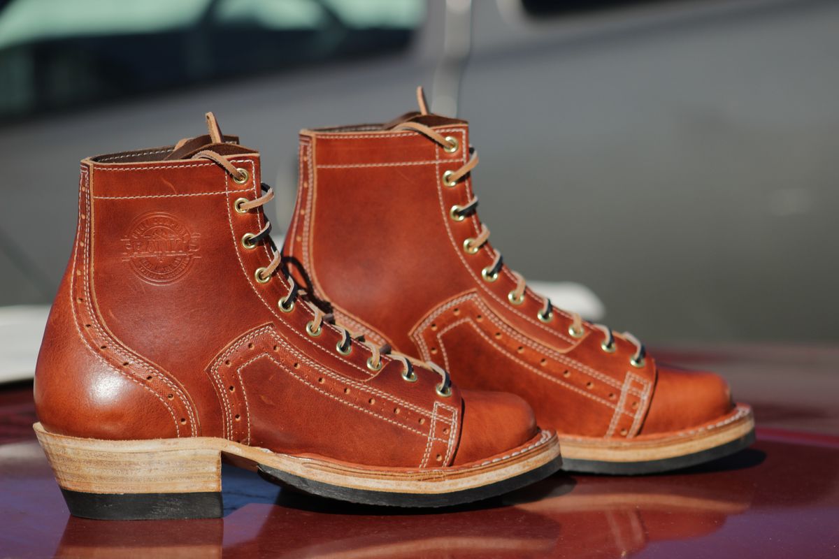 Photo by J.Seven on November 4, 2025 of the Frank's Boots Monkey Boot in Horween Olde English Dublin.
