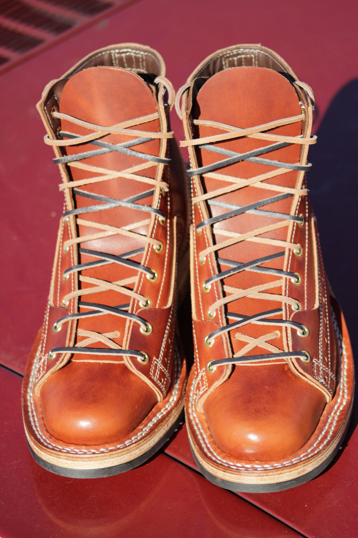 Photo by J.Seven on November 4, 2025 of the Frank's Boots Monkey Boot in Horween Olde English Dublin.
