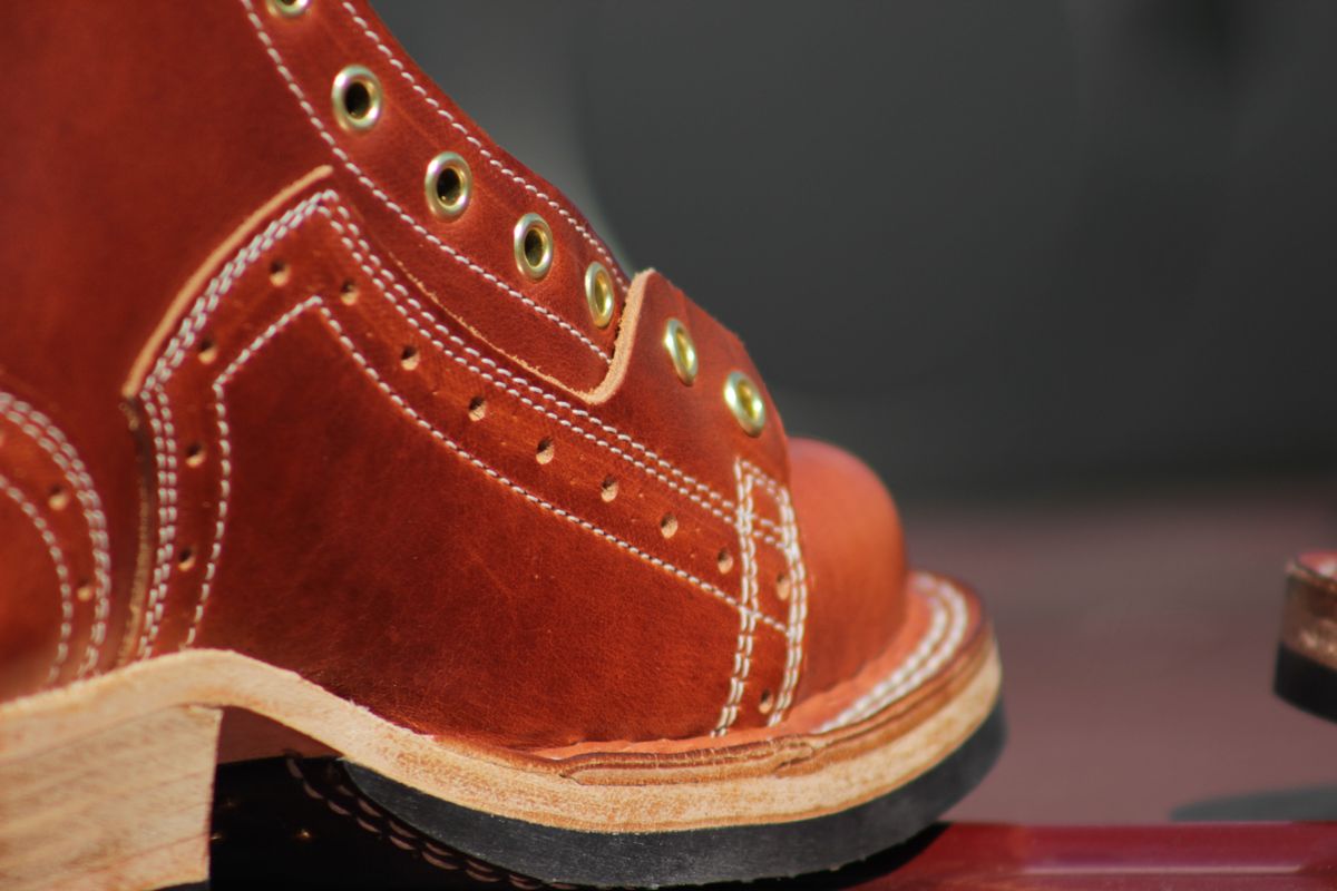 Photo by J.Seven on October 22, 2025 of the Frank's Boots Monkey Boot in Horween Olde English Dublin.