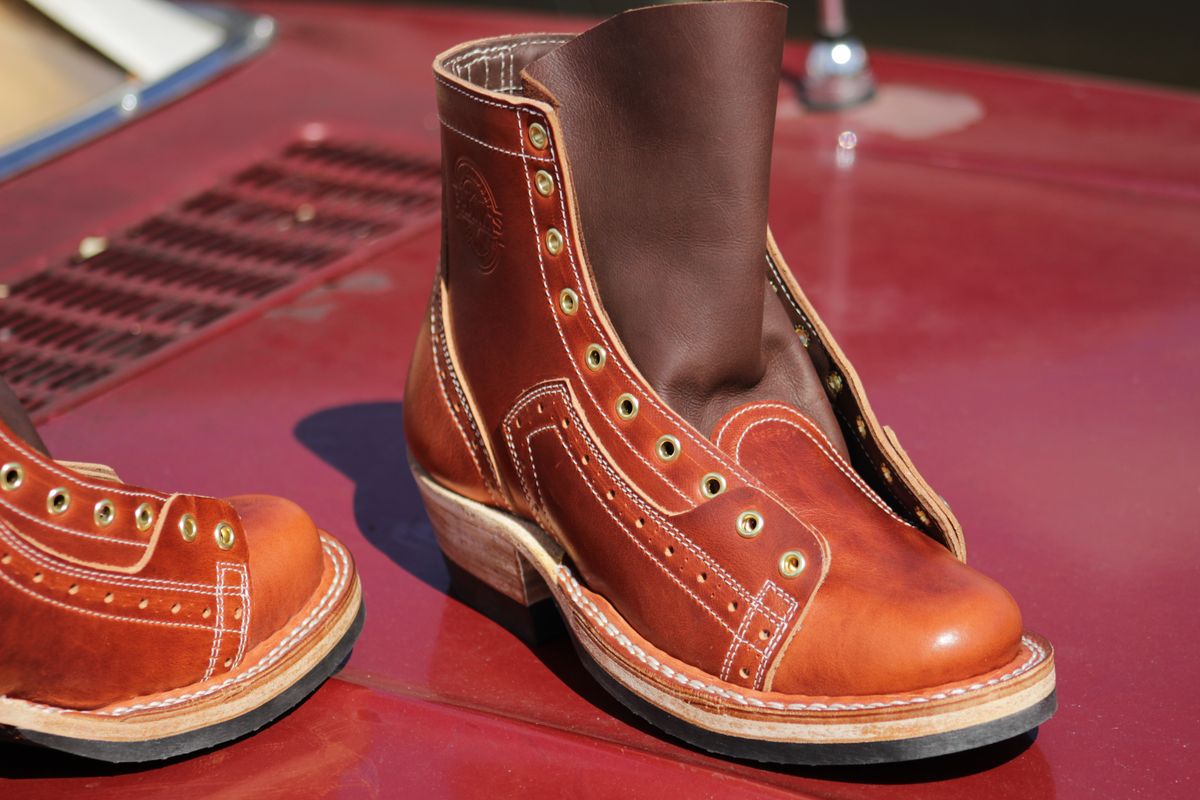 Photo by J.Seven on October 22, 2025 of the Frank's Boots Monkey Boot in Horween Olde English Dublin.