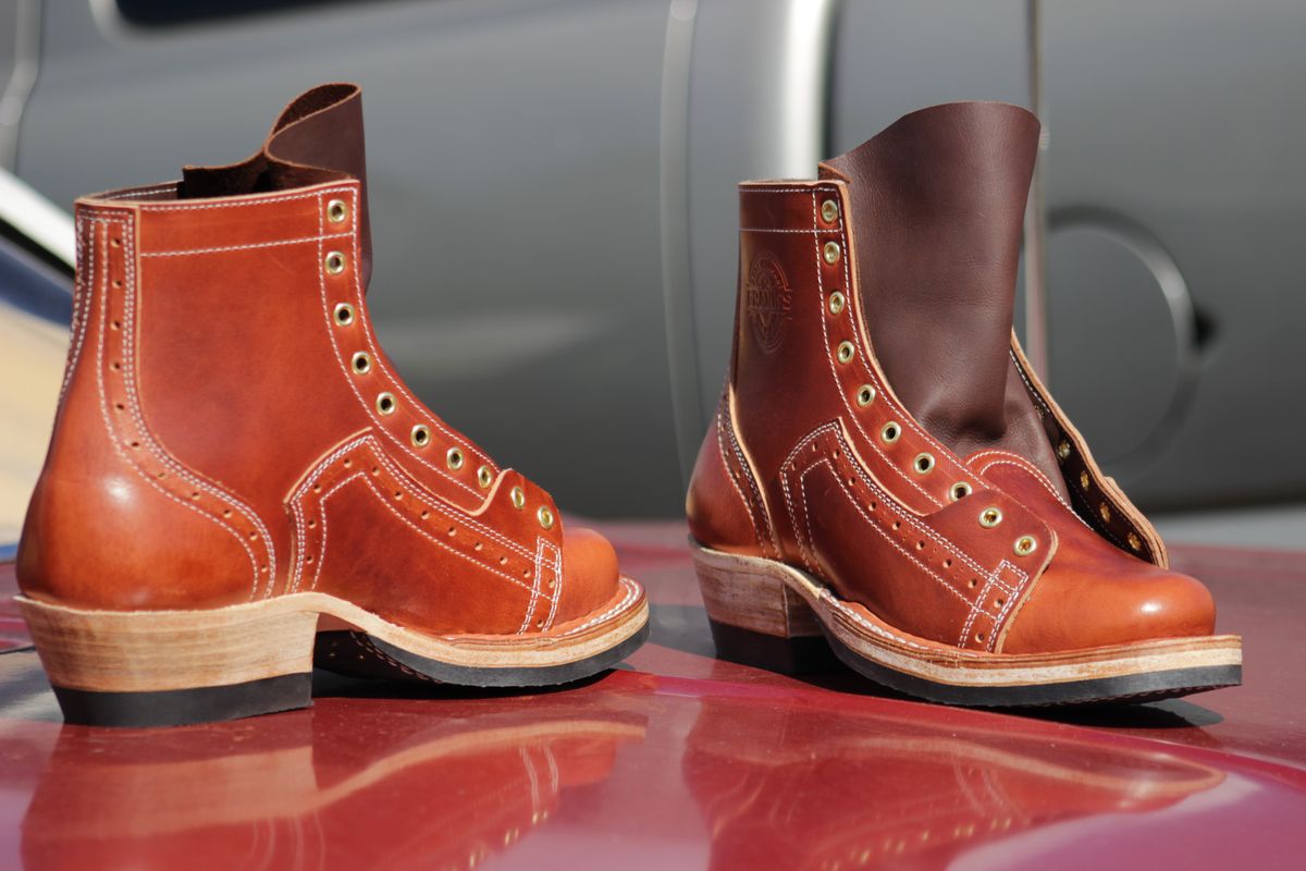 Photo by J.Seven on October 22, 2025 of the Frank's Boots Monkey Boot in Horween Olde English Dublin.