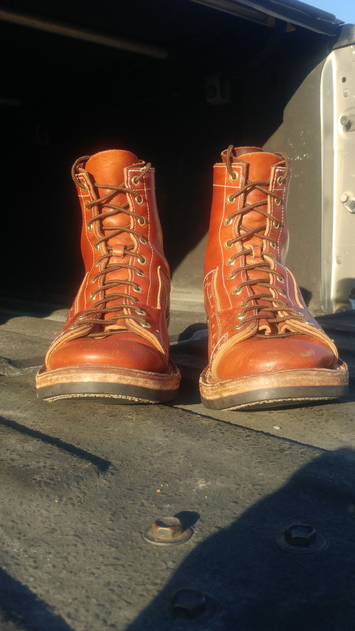 Photo by J.Seven on January 4, 2026 of the Frank's Boots Monkey Boot in Horween Olde English Dublin.