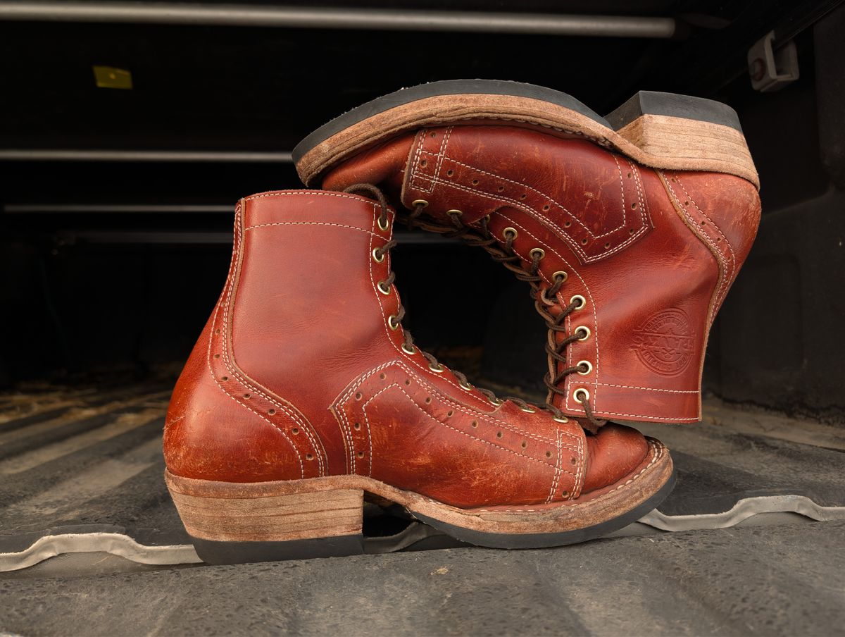 Photo by J.Seven on February 4, 2026 of the Frank's Boots Monkey Boot in Horween Olde English Dublin.