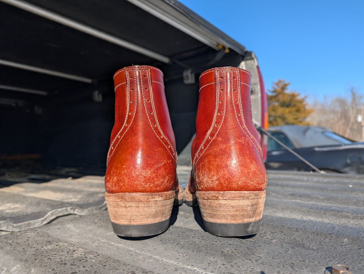 Photo by J.Seven on February 5, 2026 of the Frank's Boots Monkey Boot in Horween Olde English Dublin.