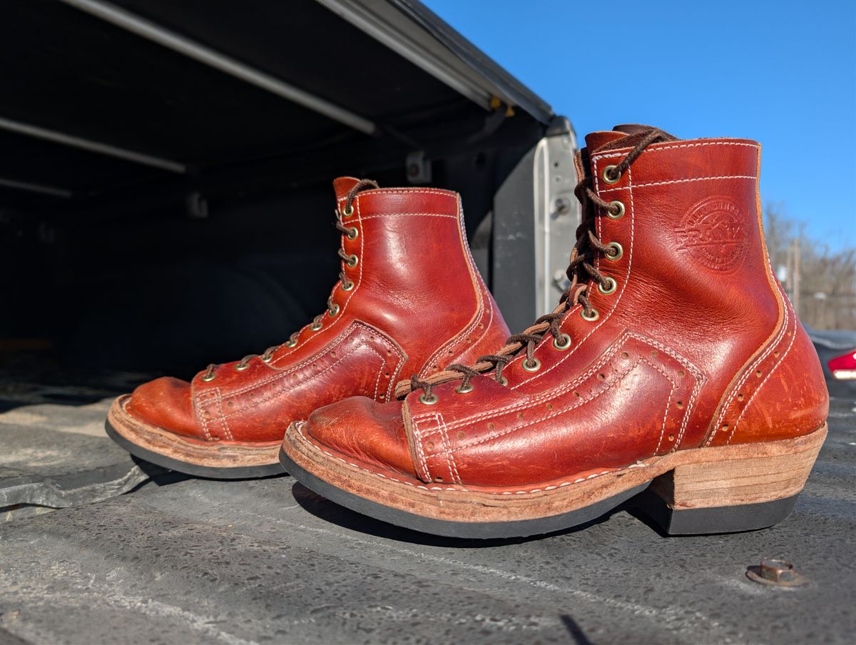 Photo by J.Seven on February 5, 2026 of the Frank's Boots Monkey Boot in Horween Olde English Dublin.