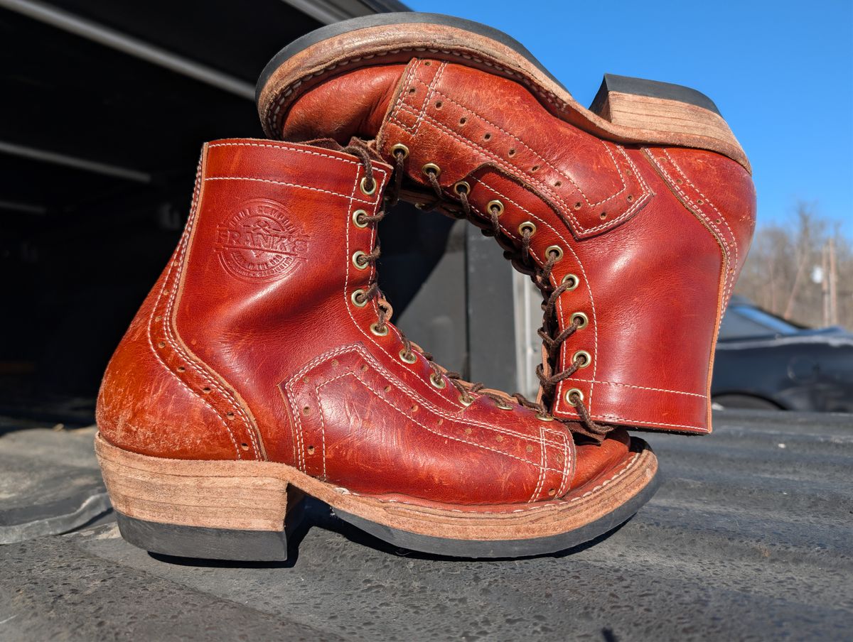 Photo by J.Seven on February 5, 2026 of the Frank's Boots Monkey Boot in Horween Olde English Dublin.