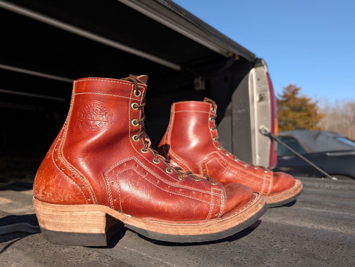 Photo by J.Seven on February 5, 2026 of the Frank's Boots Monkey Boot in Horween Olde English Dublin.