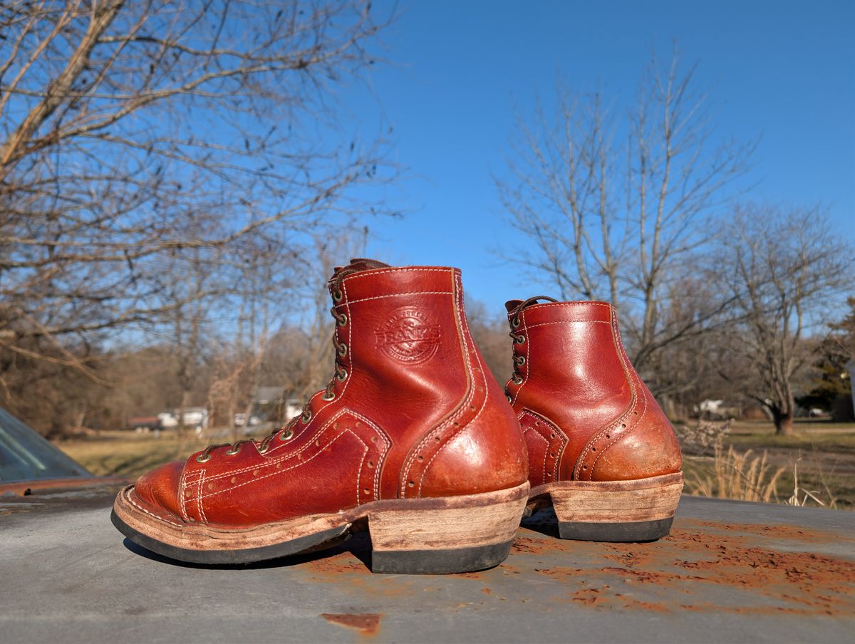 Photo by J.Seven on March 1, 2026 of the Frank's Boots Monkey Boot in Horween Olde English Dublin.
