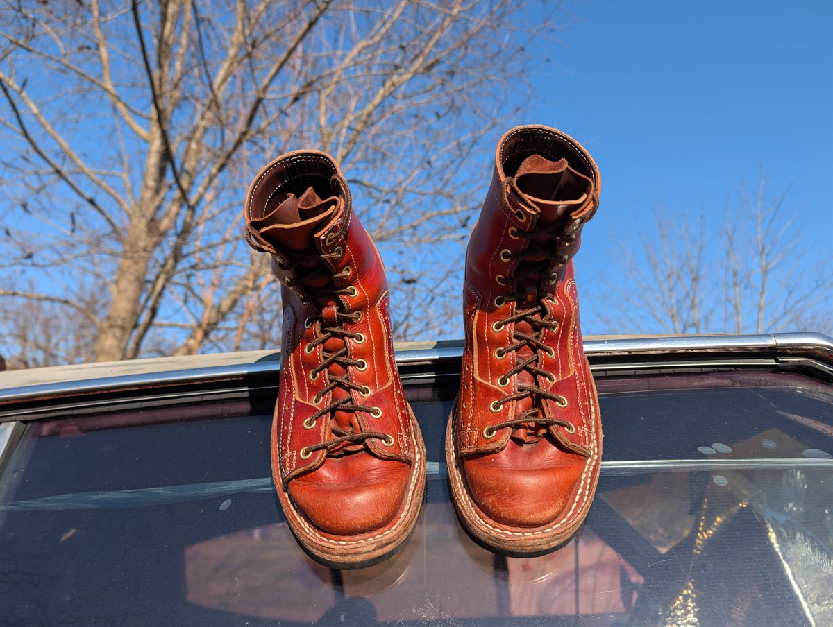 Photo by J.Seven on March 1, 2026 of the Frank's Boots Monkey Boot in Horween Olde English Dublin.