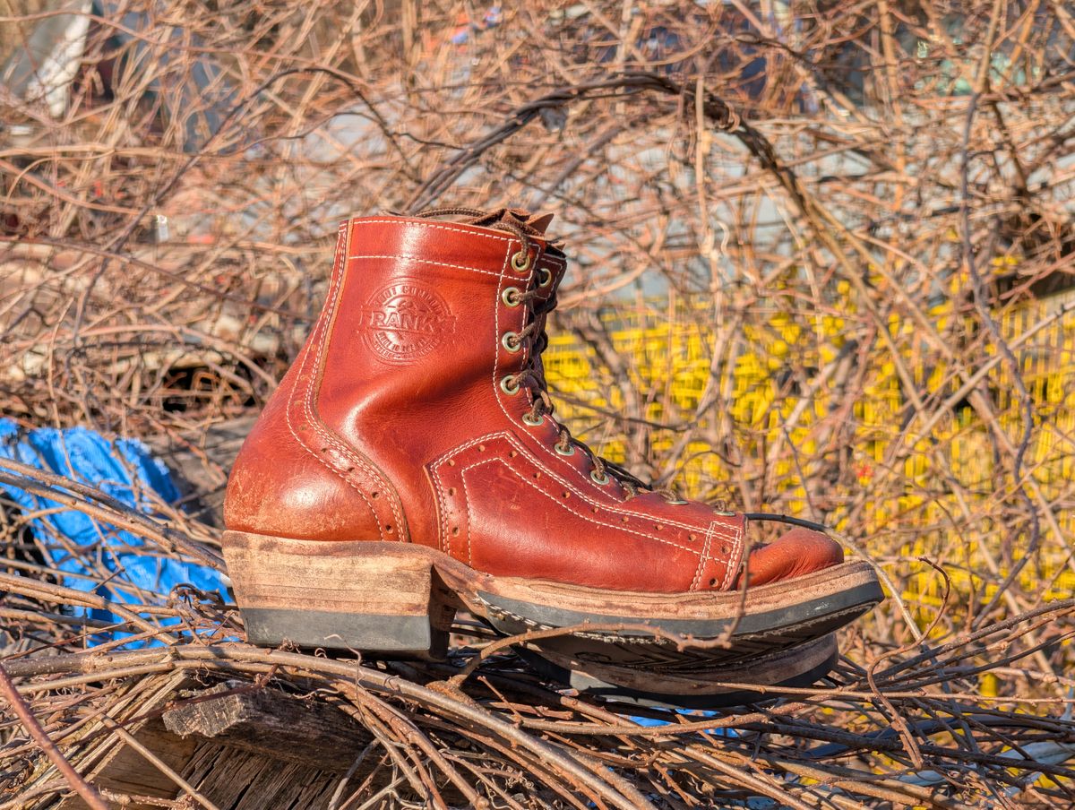 Photo by J.Seven on March 1, 2026 of the Frank's Boots Monkey Boot in Horween Olde English Dublin.