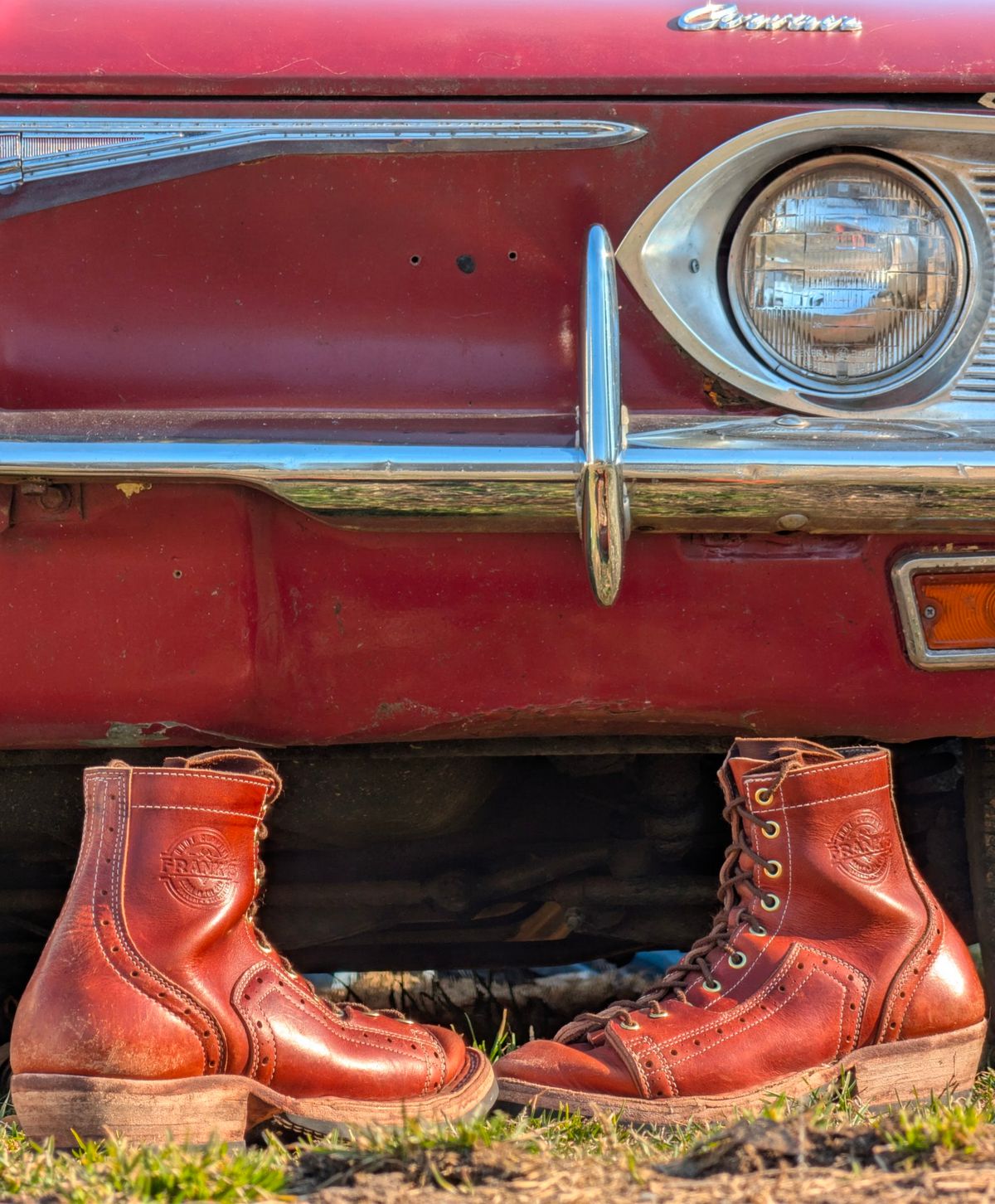 Photo by J.Seven on March 2, 2026 of the Frank's Boots Monkey Boot in Horween Olde English Dublin.