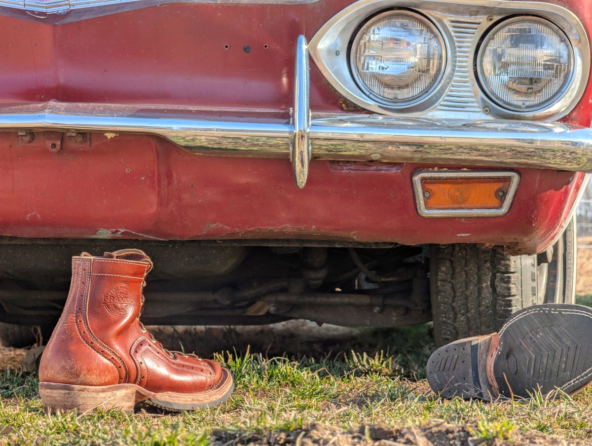 Photo by J.Seven on March 1, 2026 of the Frank's Boots Monkey Boot in Horween Olde English Dublin.