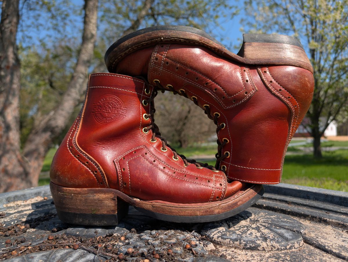 Photo by J.Seven on April 4, 2026 of the Frank's Boots Monkey Boot in Horween Olde English Dublin.